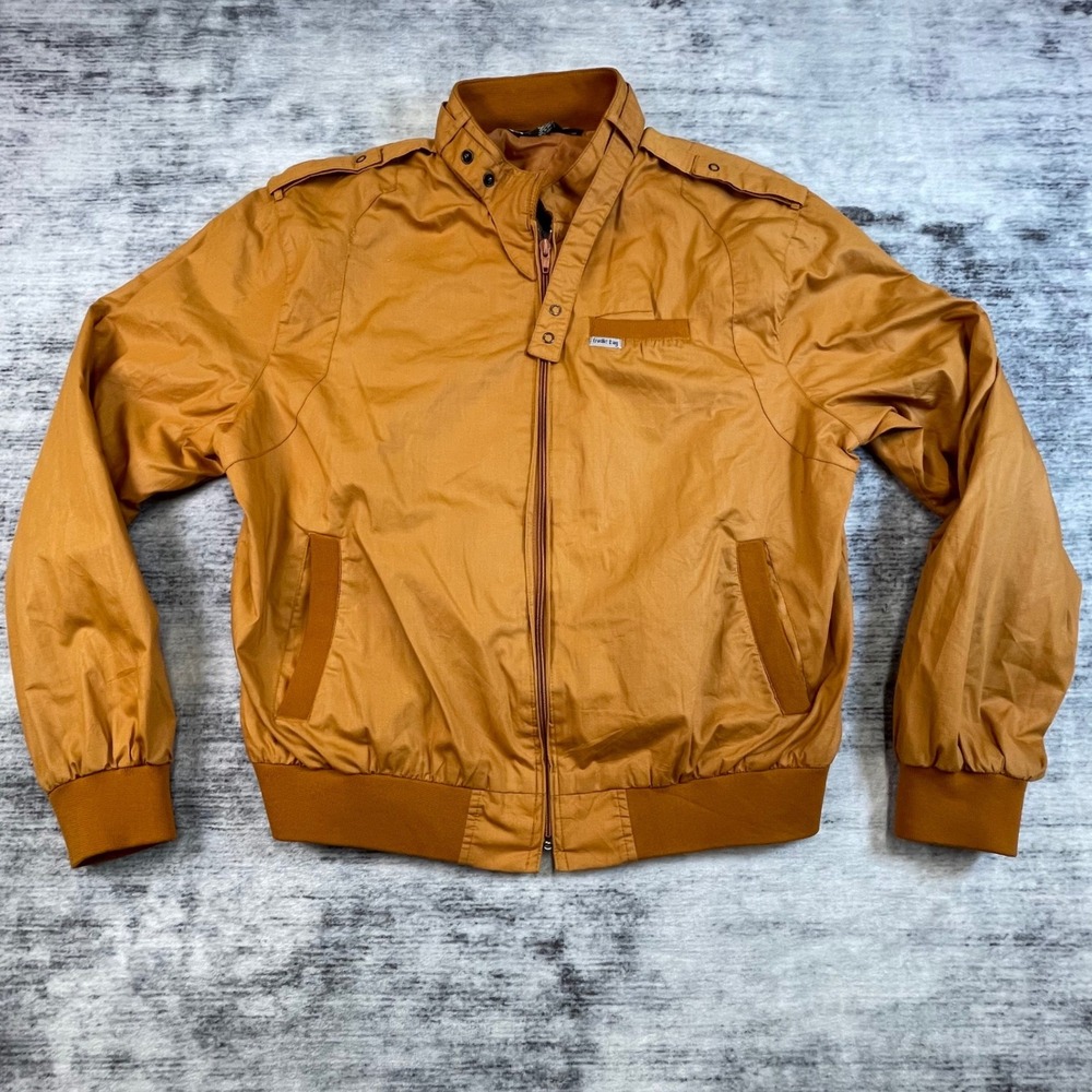 Vintage Trader Bay Sears Mens Large Orange Bomber Harrington Jacket‎